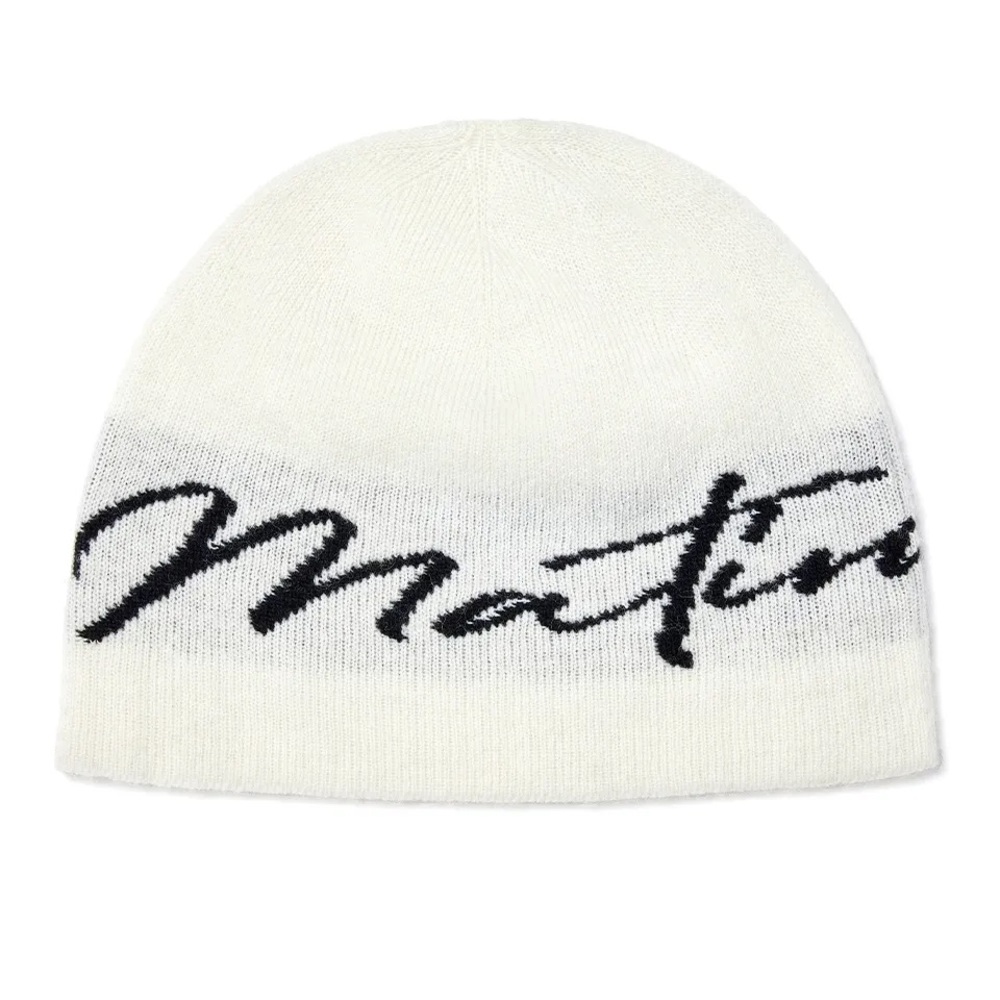 MATIN LOGO SCRIPT BEANIE IN IVORY